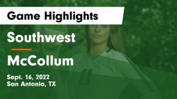 Southwest  vs McCollum  Game Highlights - Sept. 16, 2022