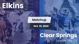 Matchup: Elkins  vs. Clear Springs  2020