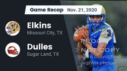 Recap: Elkins  vs. Dulles  2020