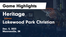 Heritage  vs Lakewood Park Christian  Game Highlights - Dec. 5, 2023
