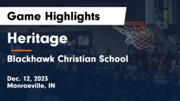 Heritage  vs Blackhawk Christian School Game Highlights - Dec. 12, 2023