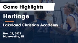 Heritage  vs Lakeland Christian Academy Game Highlights - Nov. 28, 2023