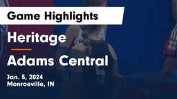 Heritage  vs Adams Central  Game Highlights - Jan. 5, 2024