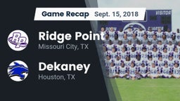Recap: Ridge Point  vs. Dekaney  2018