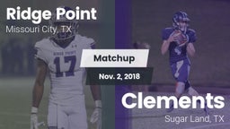 Matchup: Ridge Point vs. Clements  2018