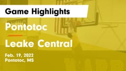 Pontotoc  vs Leake Central  Game Highlights - Feb. 19, 2022