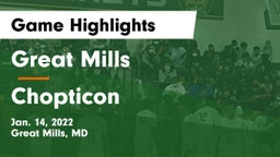 Great Mills vs Chopticon  Game Highlights - Jan. 14, 2022