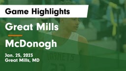 Great Mills vs McDonogh  Game Highlights - Jan. 25, 2023