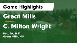 Great Mills vs C. Milton Wright  Game Highlights - Dec. 28, 2023