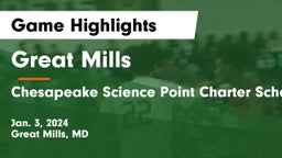 Great Mills vs Chesapeake Science Point Charter School Game Highlights - Jan. 3, 2024