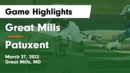 Great Mills vs Patuxent Game Highlights - March 27, 2023