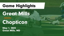 Great Mills vs Chopticon  Game Highlights - May 1, 2023