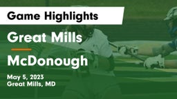 Great Mills vs McDonough Game Highlights - May 5, 2023