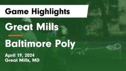 Great Mills vs Baltimore Poly Game Highlights - April 19, 2024