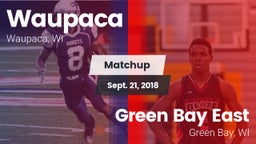 Matchup: Waupaca  vs. Green Bay East  2018