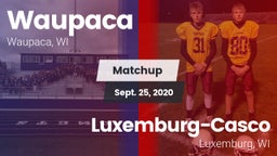 Matchup: Waupaca  vs. Luxemburg-Casco  2020