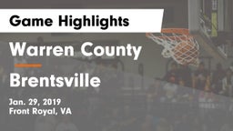 Warren County vs Brentsville Game Highlights - Jan. 29, 2019