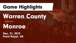 Warren County  vs Monroe  Game Highlights - Dec. 21, 2019