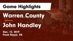 Warren County  vs John Handley  Game Highlights - Dec. 12, 2019