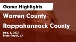 Warren County  vs Rappahannock County  Game Highlights - Dec. 1, 2023