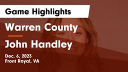 Warren County  vs John Handley  Game Highlights - Dec. 6, 2023