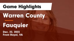 Warren County  vs Fauquier  Game Highlights - Dec. 22, 2023