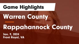 Warren County  vs Rappahannock County  Game Highlights - Jan. 9, 2024