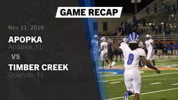 Recap: Apopka  vs. Timber Creek  2016