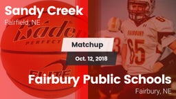 Matchup: Sandy Creek High vs. Fairbury Public Schools 2018