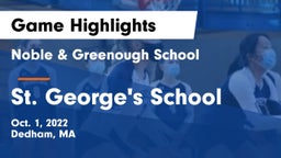 Noble & Greenough School vs St. George's School Game Highlights - Oct. 1, 2022