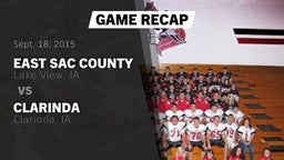 Recap: East Sac County  vs. Clarinda  2015