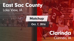 Matchup: East Sac County vs. Clarinda  2016