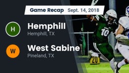 Recap: Hemphill  vs. West Sabine  2018