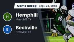 Recap: Hemphill  vs. Beckville  2018