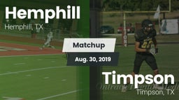 Matchup: Hemphill  vs. Timpson  2019