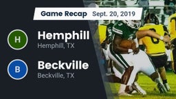 Recap: Hemphill  vs. Beckville  2019