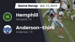 Recap: Hemphill  vs. Anderson-Shiro  2019