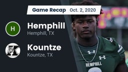 Recap: Hemphill  vs. Kountze  2020