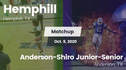 Matchup: Hemphill  vs. Anderson-Shiro Junior-Senior  2020