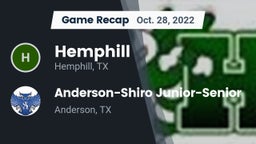 Recap: Hemphill  vs. Anderson-Shiro Junior-Senior  2022
