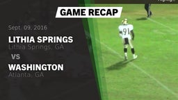Recap: Lithia Springs  vs. Washington  2016