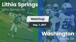 Matchup: Lithia Springs High vs. Washington  2017