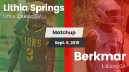 Matchup: Lithia Springs High vs. Berkmar  2019