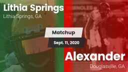 Matchup: Lithia Springs High vs. Alexander  2020