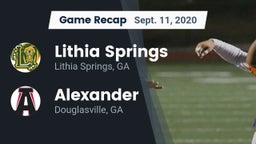 Recap: Lithia Springs  vs. Alexander  2020