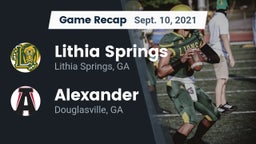 Recap: Lithia Springs  vs. Alexander  2021