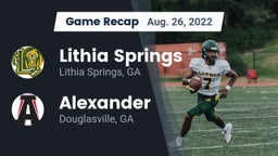 Recap: Lithia Springs  vs. Alexander  2022