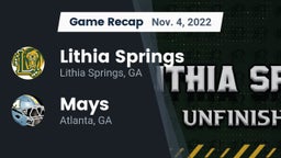 Recap: Lithia Springs  vs. Mays  2022