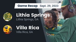 Recap: Lithia Springs  vs. Villa Rica  2023