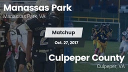 Matchup: Manassas Park High vs. Culpeper County  2017